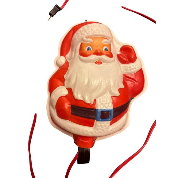 Vintage MCM Santa Claus Light-Up Wall Decoration With Cord Plastic - Picture 2 of 5